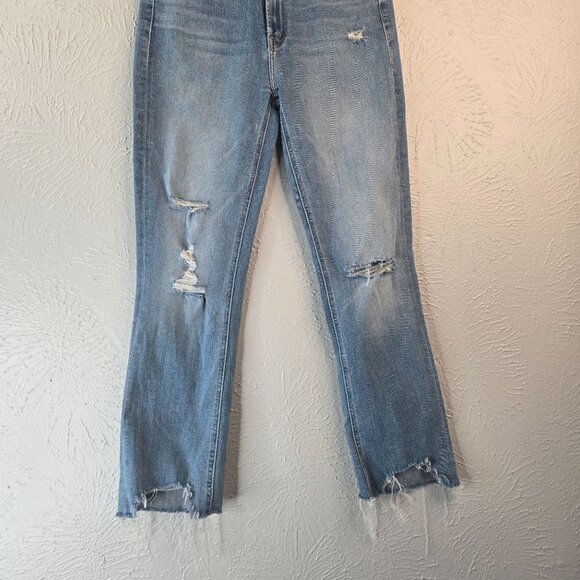 Mother Ankle Fray Skinny Jeans High Rise Distressed Stretch Blue Jeans Womens 28 - Picture 4 of 13